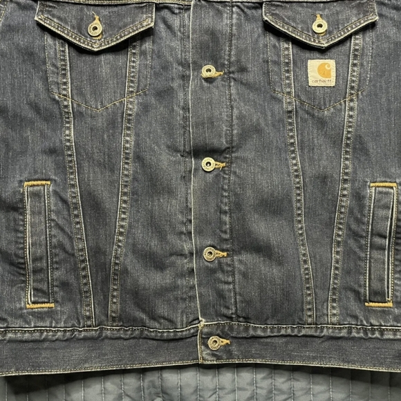 Carhartt men's large sherpa lined trucker jacket - Picture 4 of 16